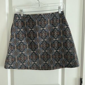 Black, blue and orange mini skirt